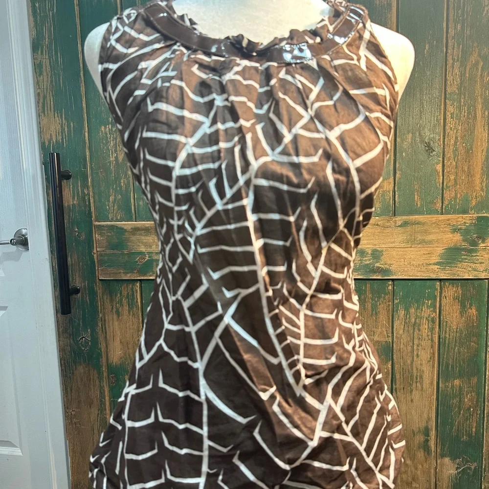 Tory Burch Asymmetrical White and Brown Blouse woman size s - Picture 12 of 14